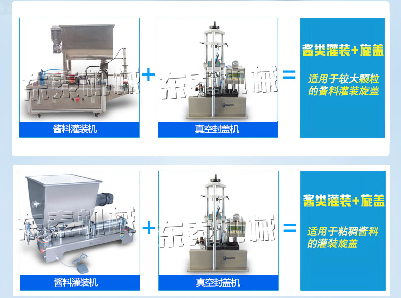 半自動(dòng)辣椒醬灌裝機(jī)+半自動(dòng)真空旋蓋機(jī)